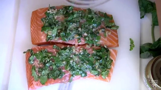 salmon with chives